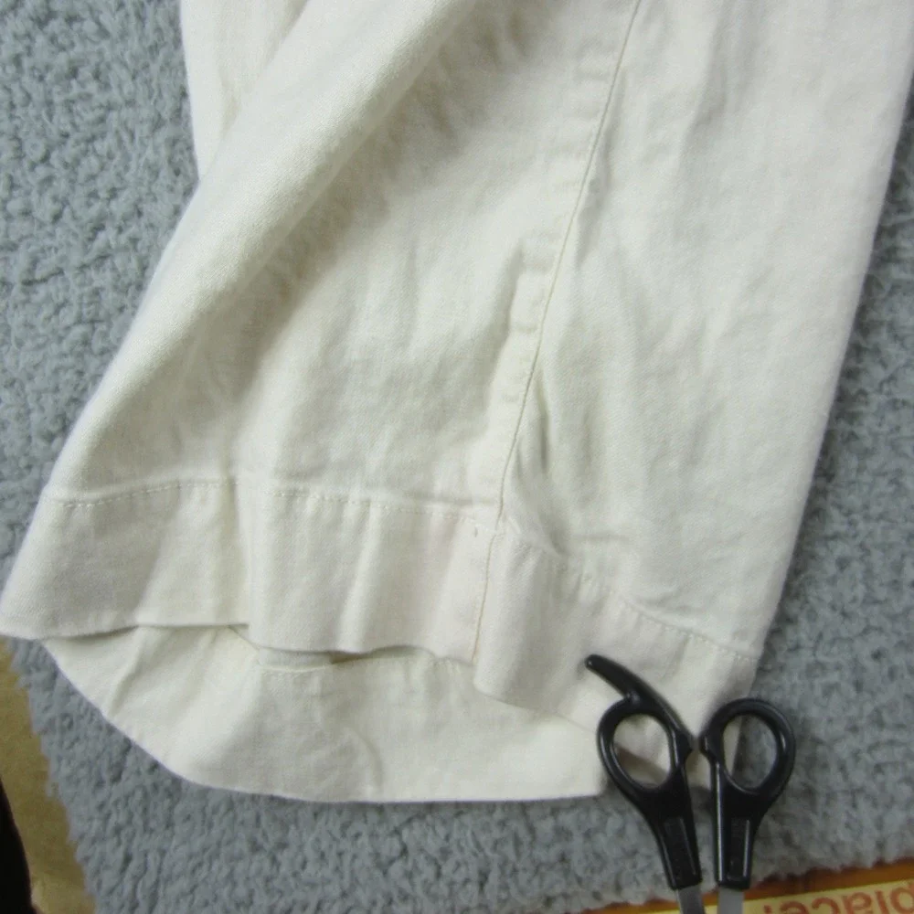 Maeve Anthropologie The Colette Wide Leg Crop Pant Womens 32 Cream Off White Y2K - Picture 12 of 12